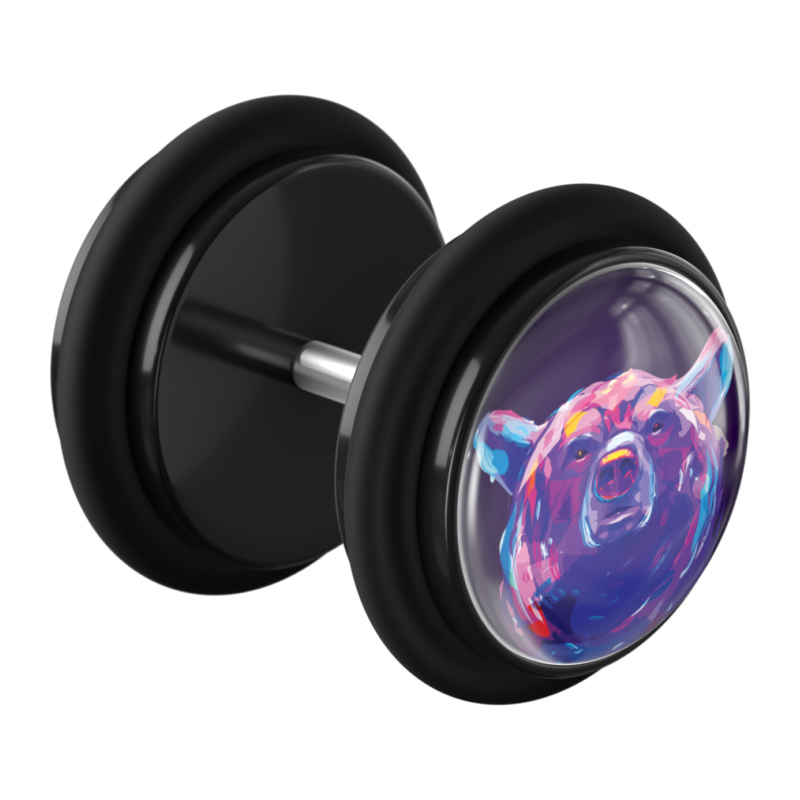Fake plug met Neon Bear Design Acryl Fake Piercings Top Merken Winkel